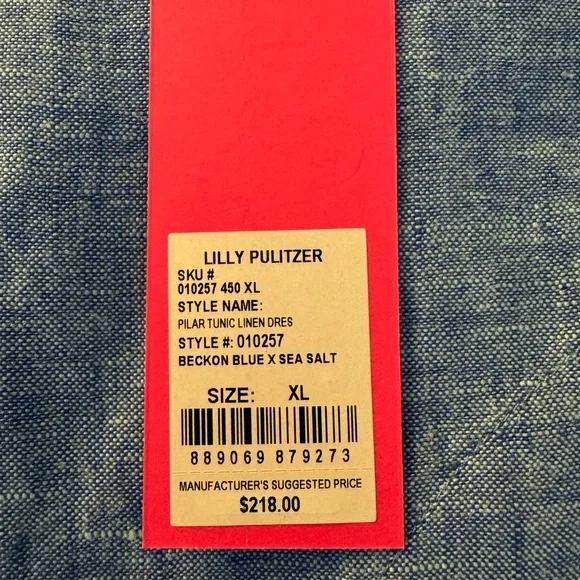 NWOT Lilly Pulitzer Pilar Tunic Linen Dress. Blue. Sz XL - Picture 11 of 12